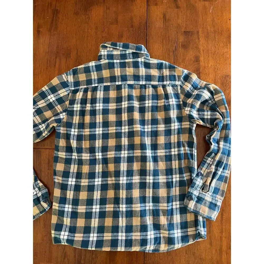 Mens True Religion Long Sleeve Flannel Button Up Shirt, Size L